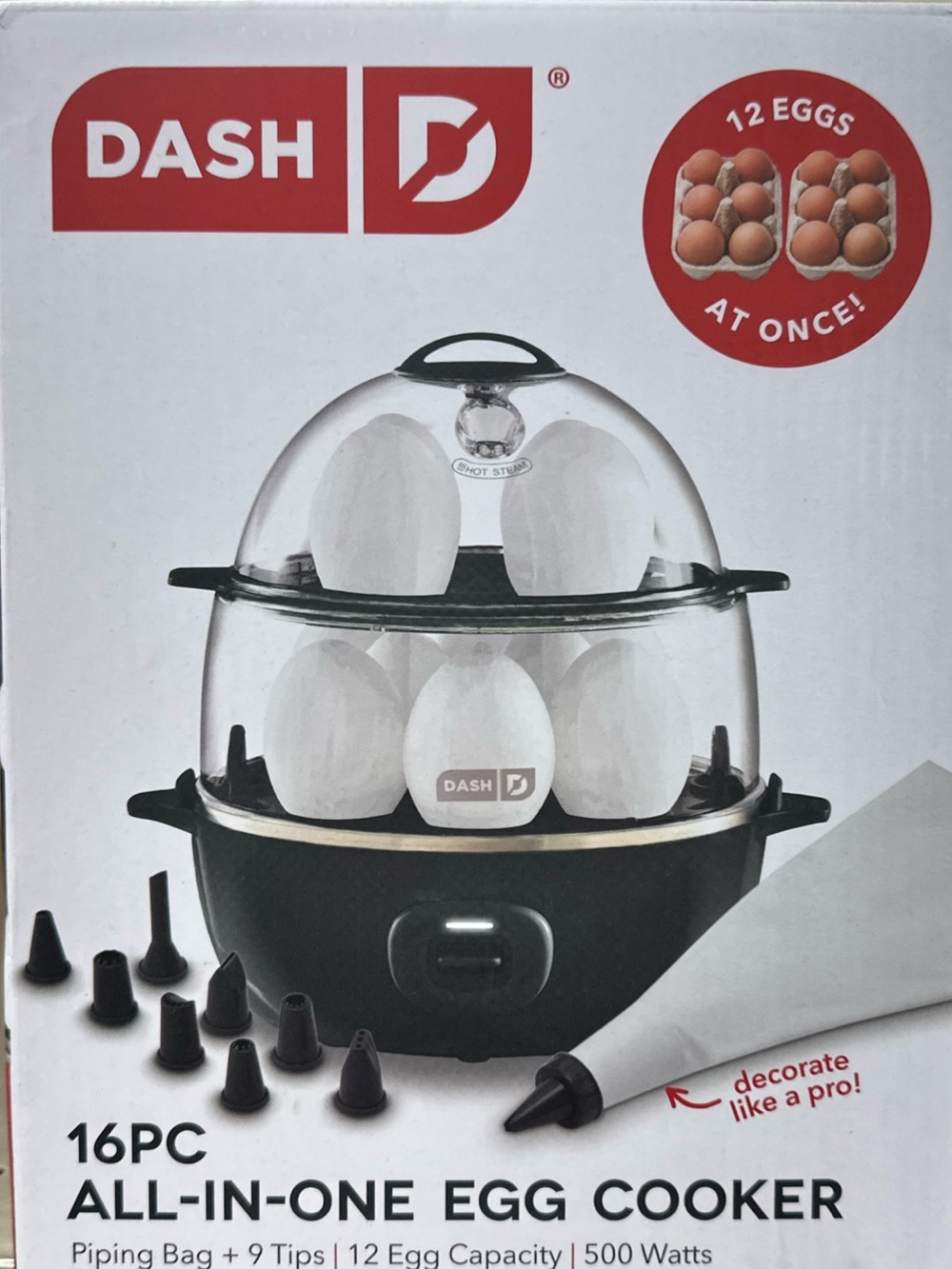 Ash Black 16-Piece All-In-One Egg Cooker